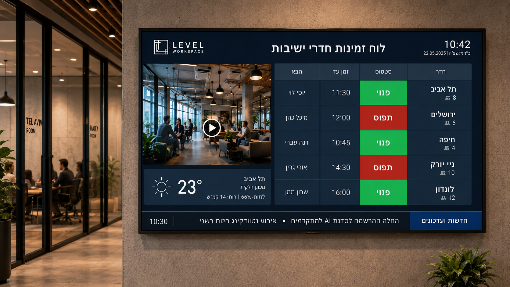 Meeting-room availability board