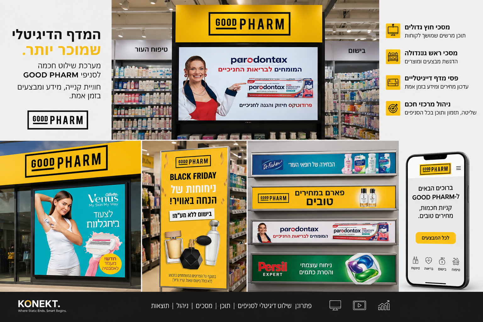 מערכת שילוט דיגיטלי ב-GOOD PHARM