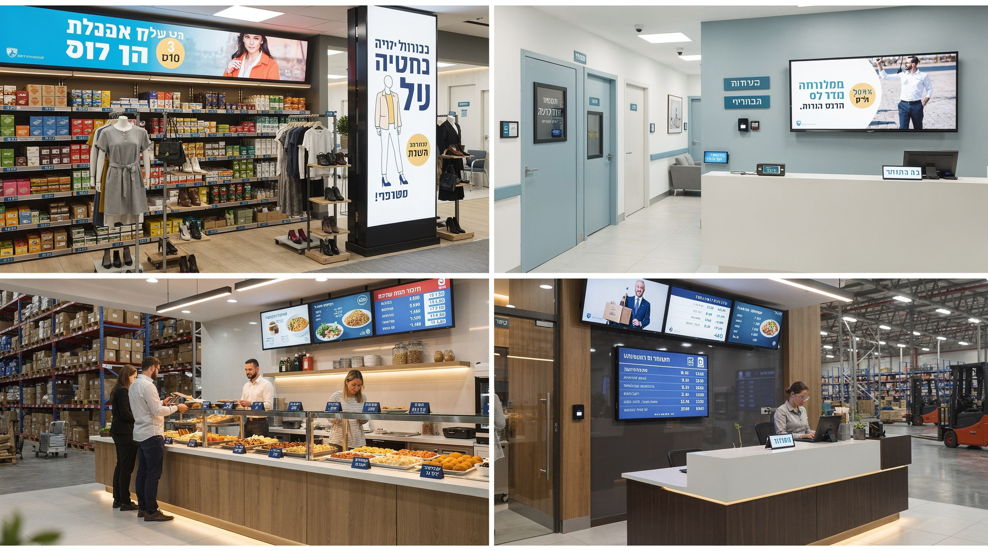 מחסן בגדים ומזון עם תגי ESL